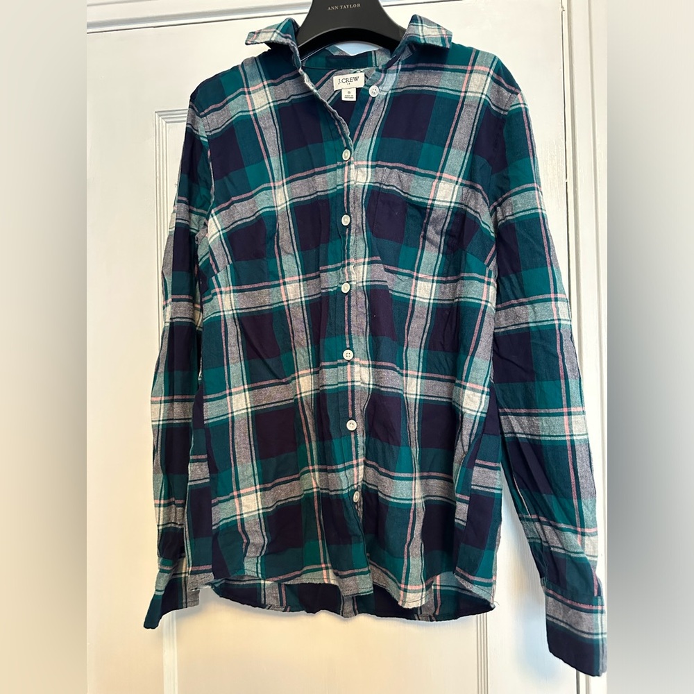 JCrew factory plaid flannel shirt.